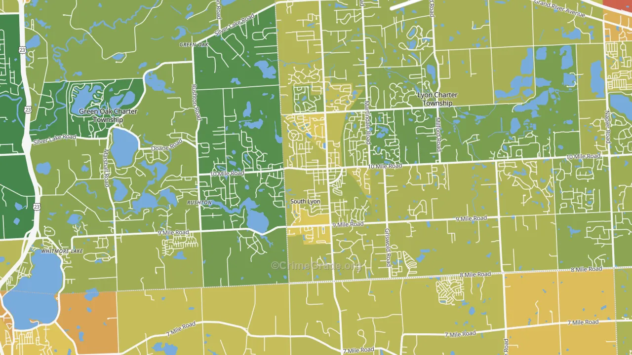 48178, MI Map of Vehicle Theft Rates