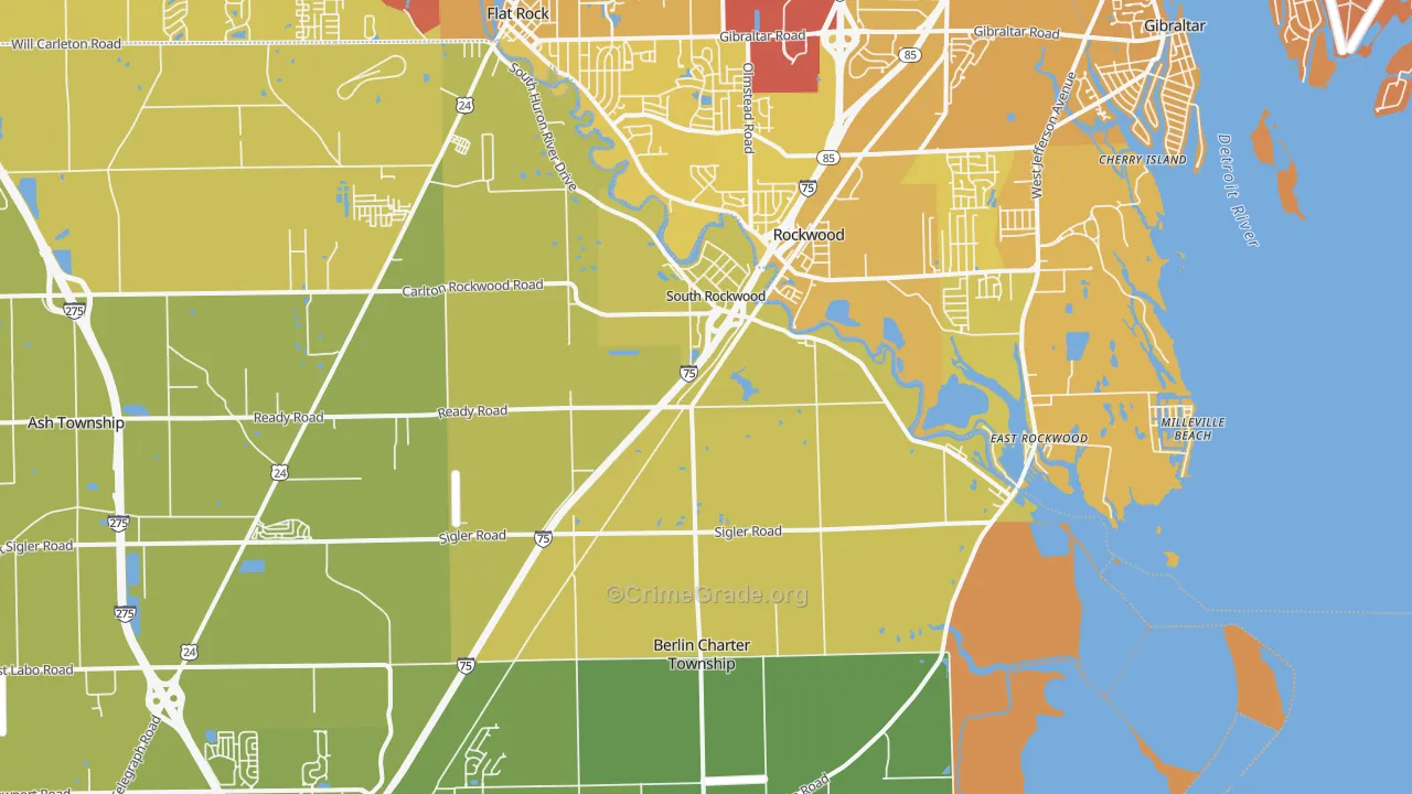 48179, MI Map of Vehicle Theft Rates