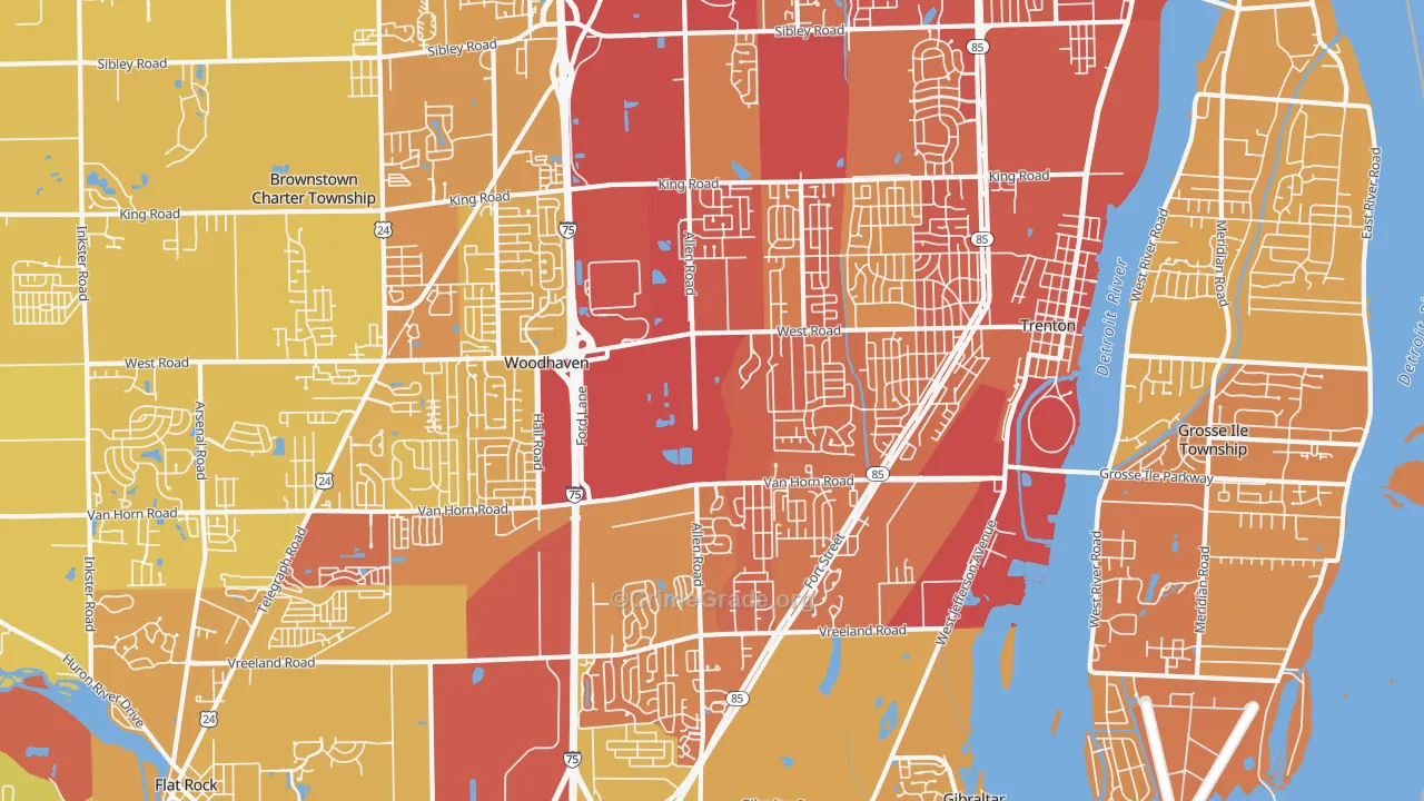 48183, MI Map of Vehicle Theft Rates