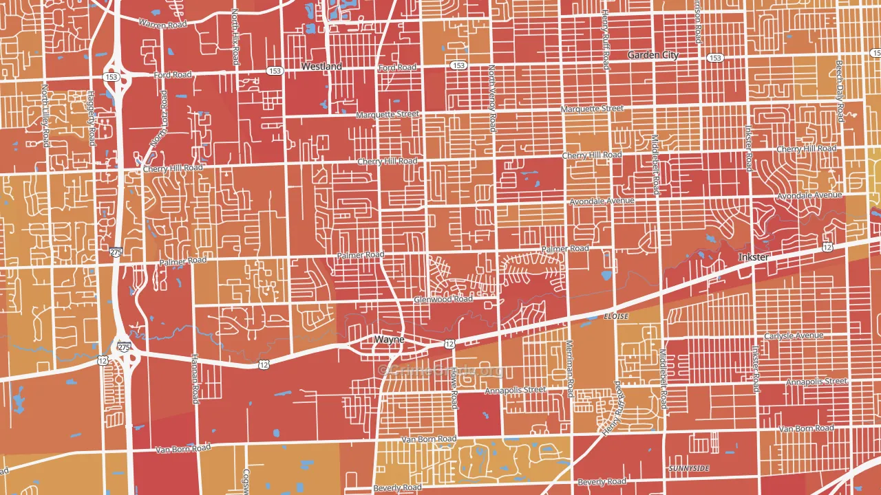 48186, MI Map of Vehicle Theft Rates
