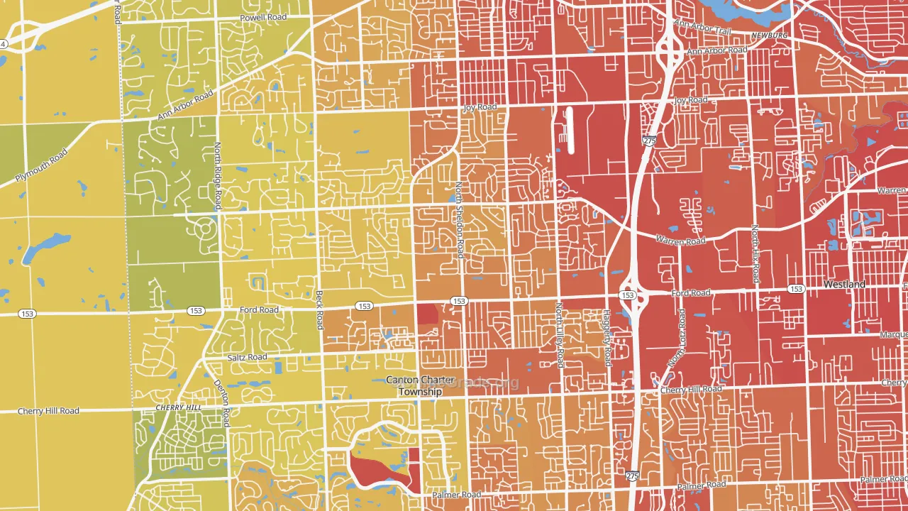 48187, MI Map of Vehicle Theft Rates