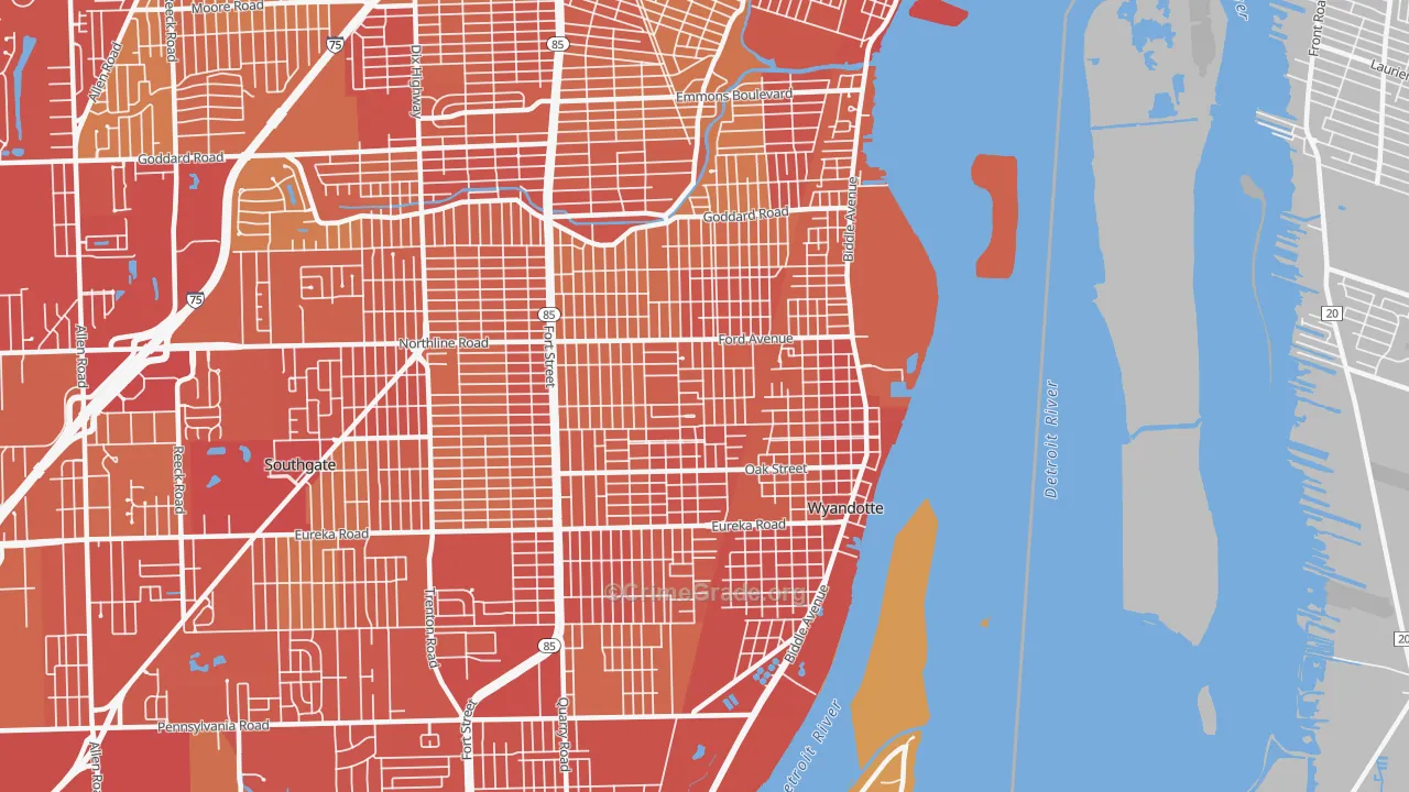 48192, MI Map of Vehicle Theft Rates