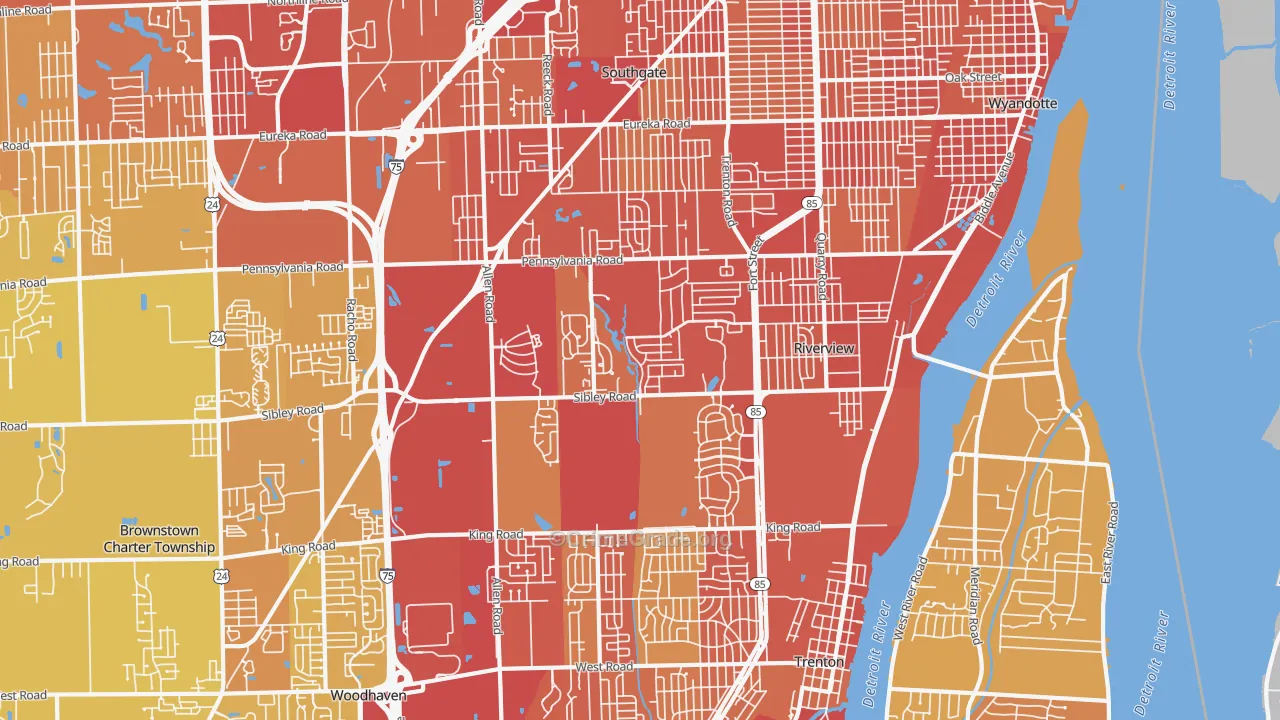48193, MI Map of Vehicle Theft Rates