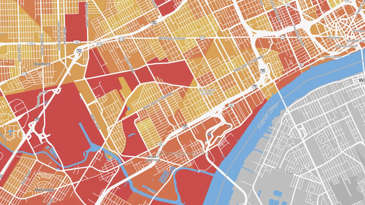 48209, MI Map of Vehicle Theft Rates