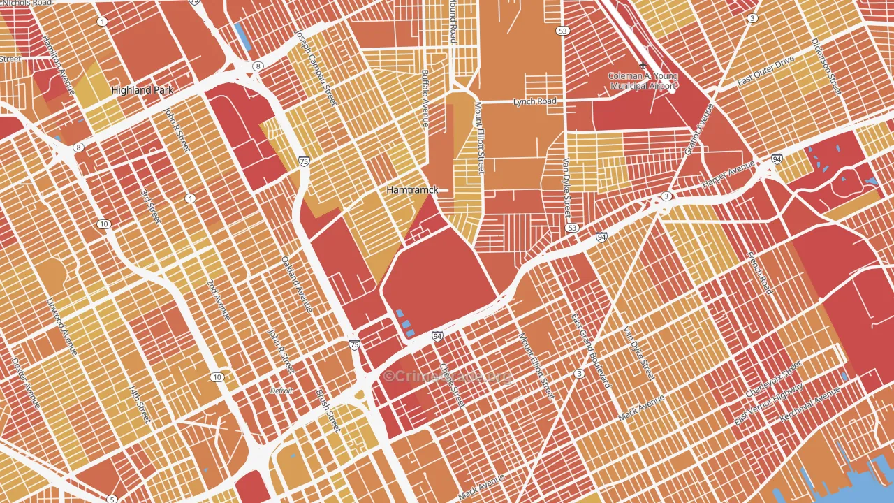 48211, MI Map of Vehicle Theft Rates