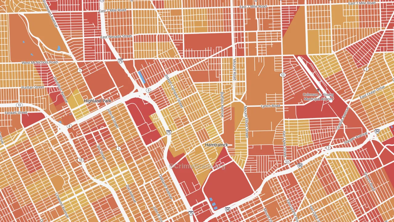 48212, MI Map of Vehicle Theft Rates