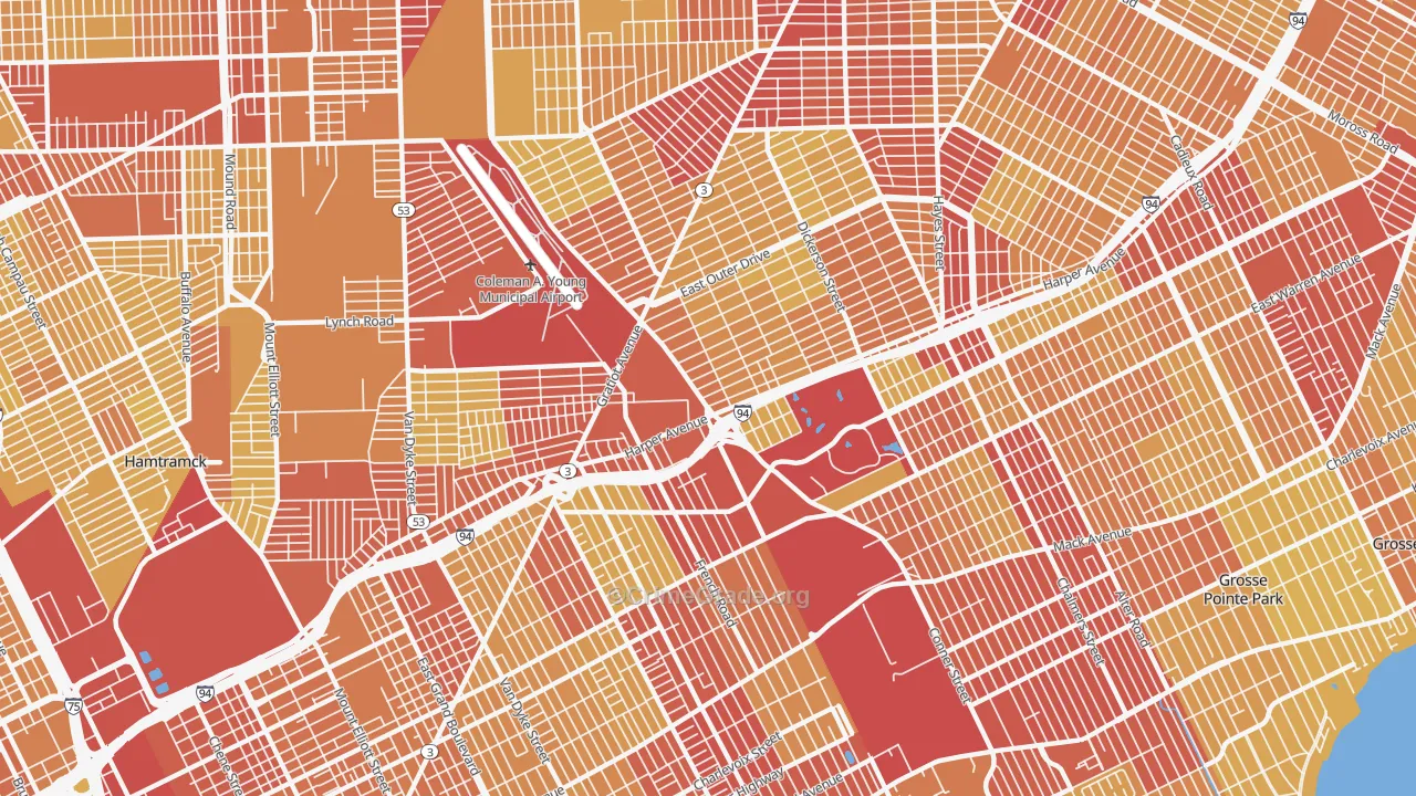 48213, MI Map of Vehicle Theft Rates