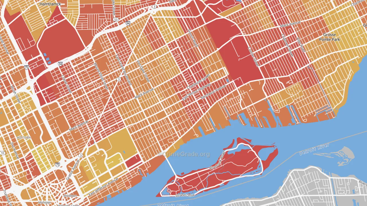 48214, MI Map of Vehicle Theft Rates