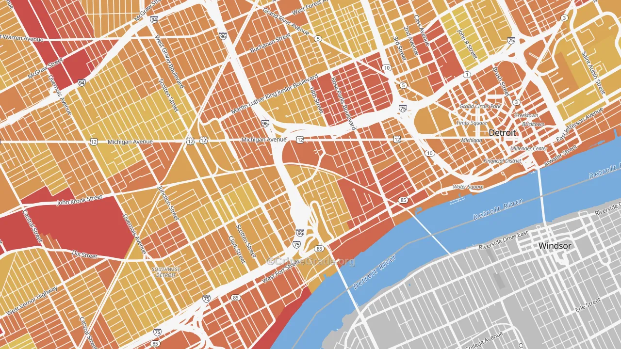 48216, MI Map of Vehicle Theft Rates