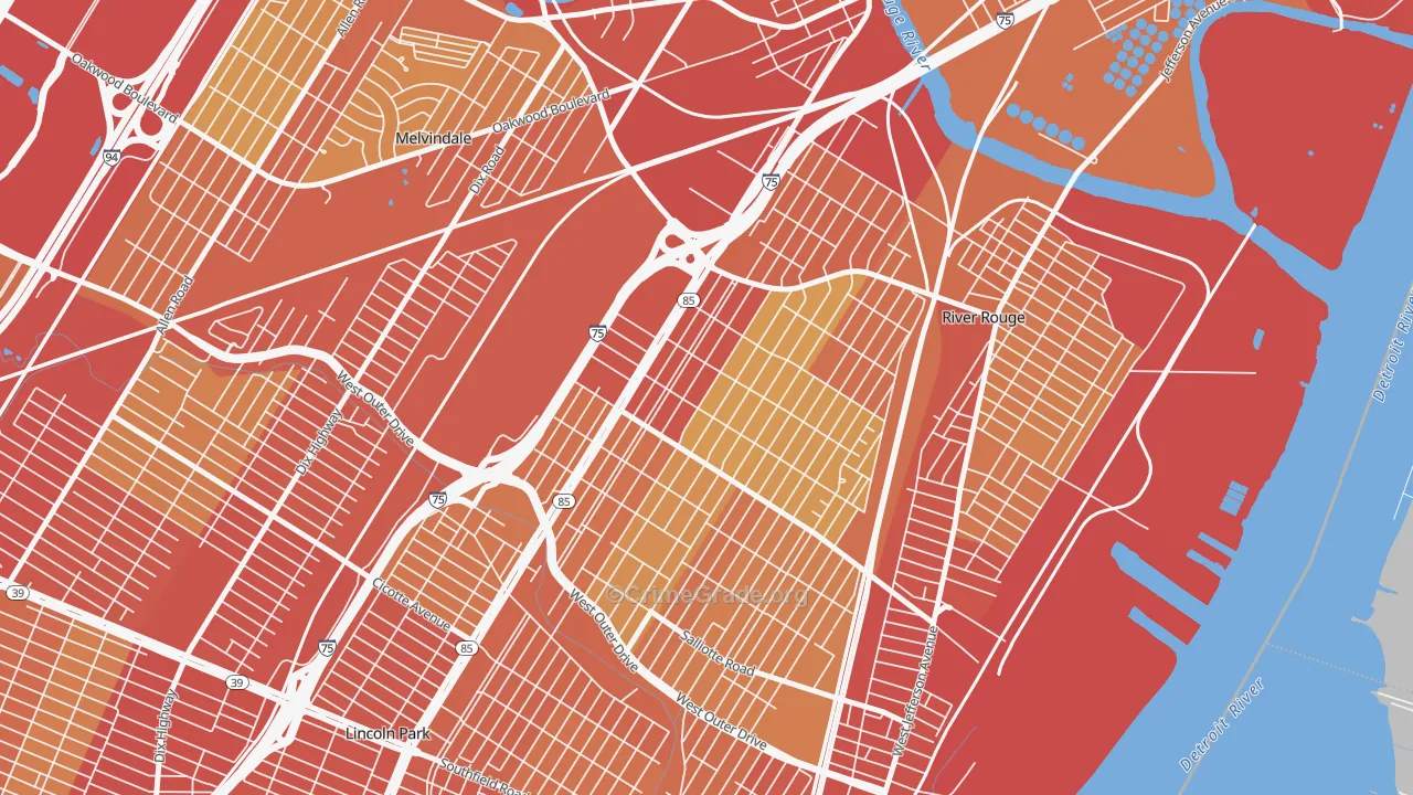 48217, MI Map of Vehicle Theft Rates
