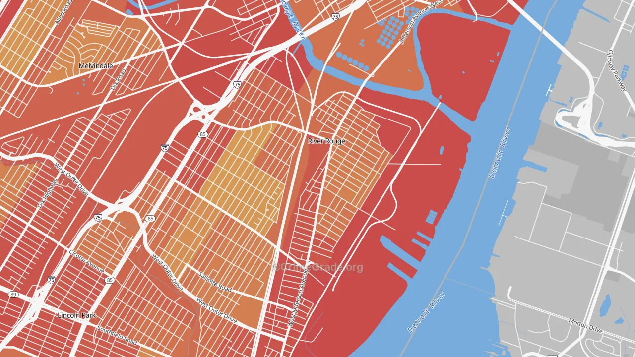 48218, MI Map of Vehicle Theft Rates