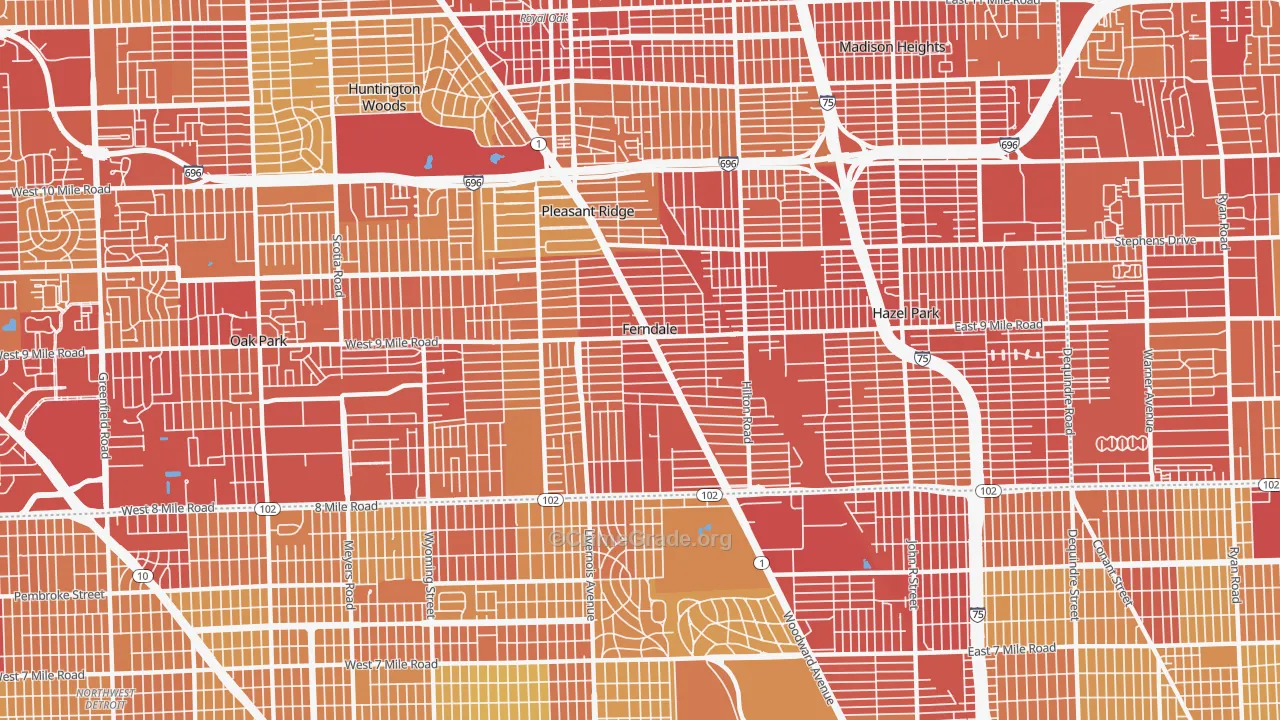 48220, MI Map of Vehicle Theft Rates