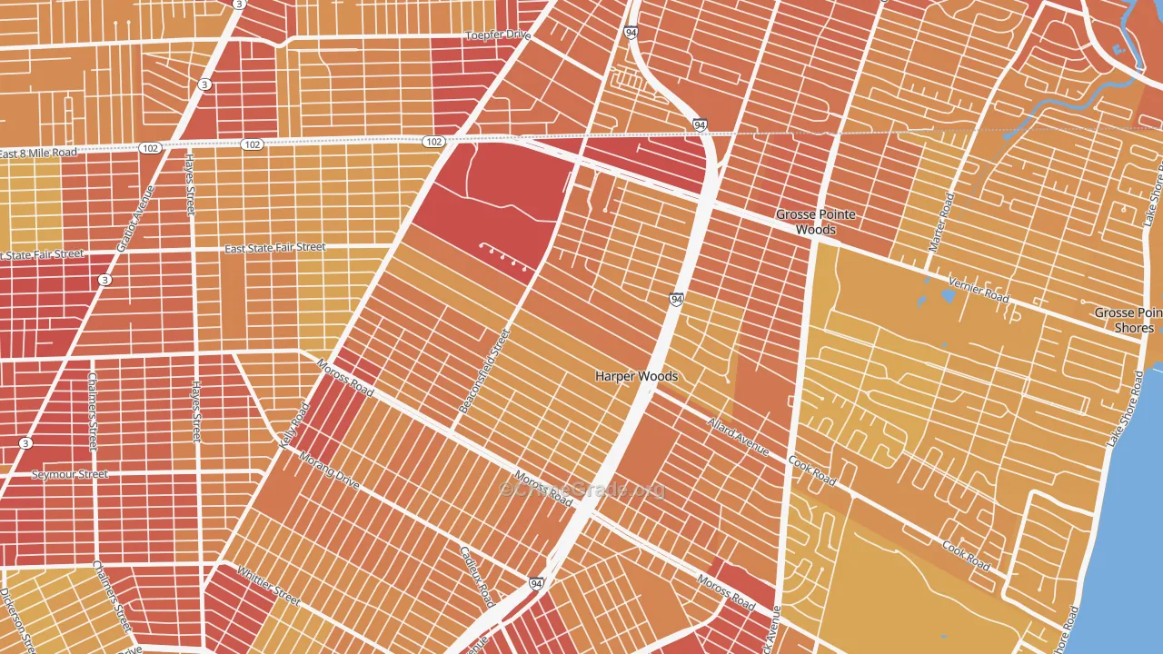 48225, MI Map of Vehicle Theft Rates