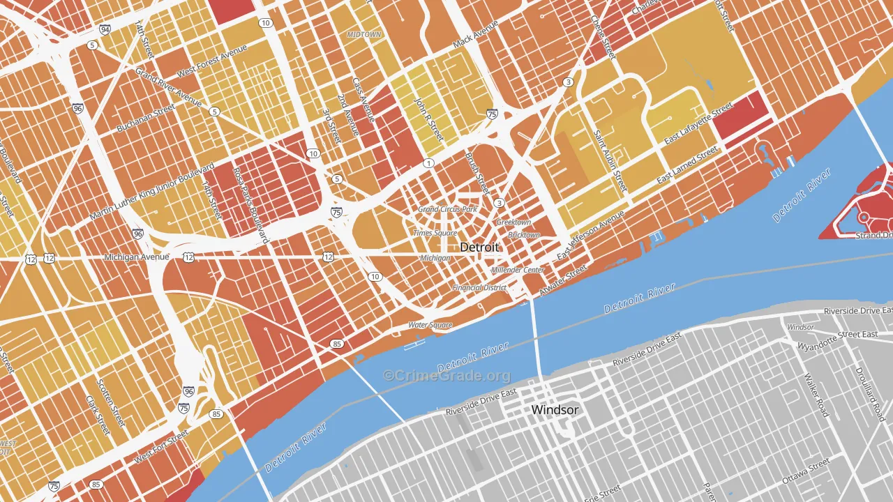 48226, MI Map of Vehicle Theft Rates