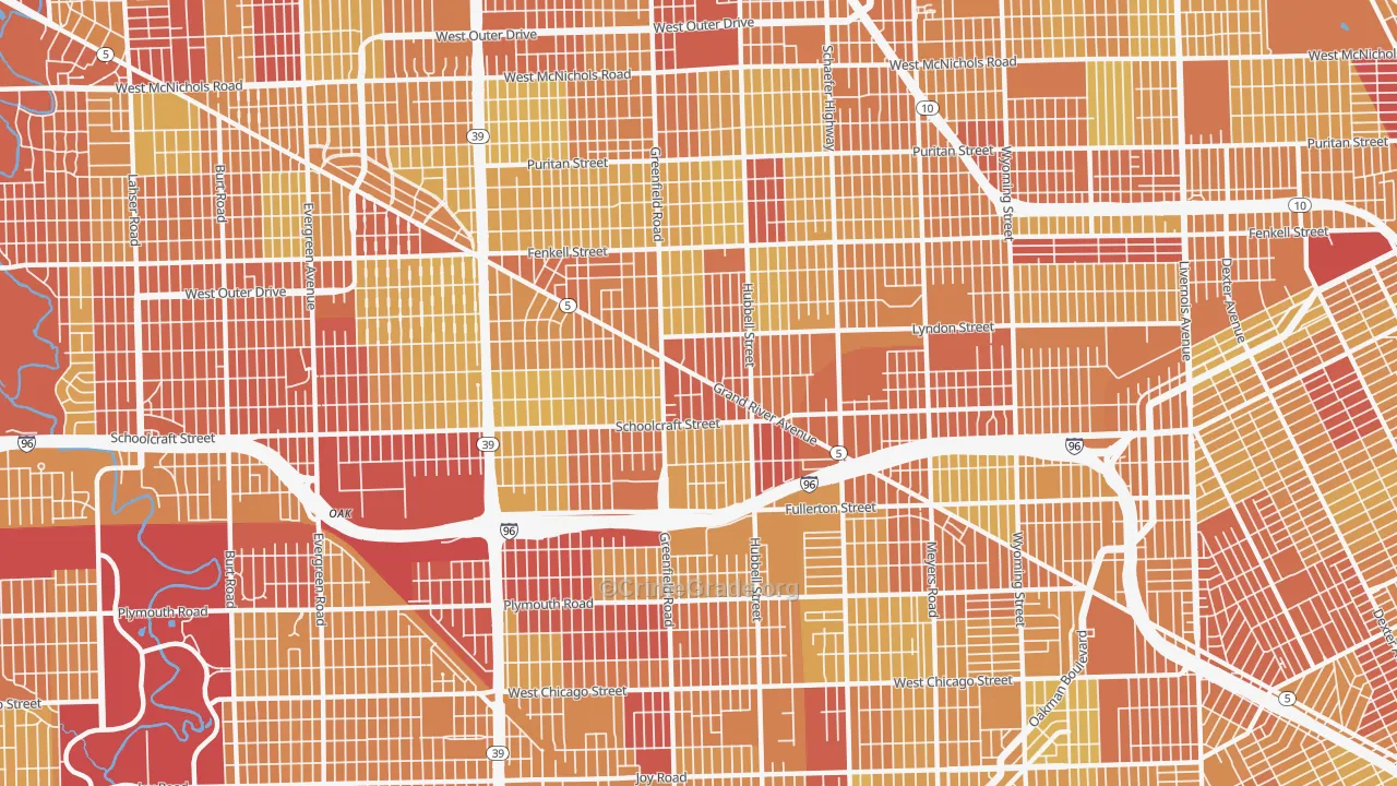 48227, MI Map of Vehicle Theft Rates