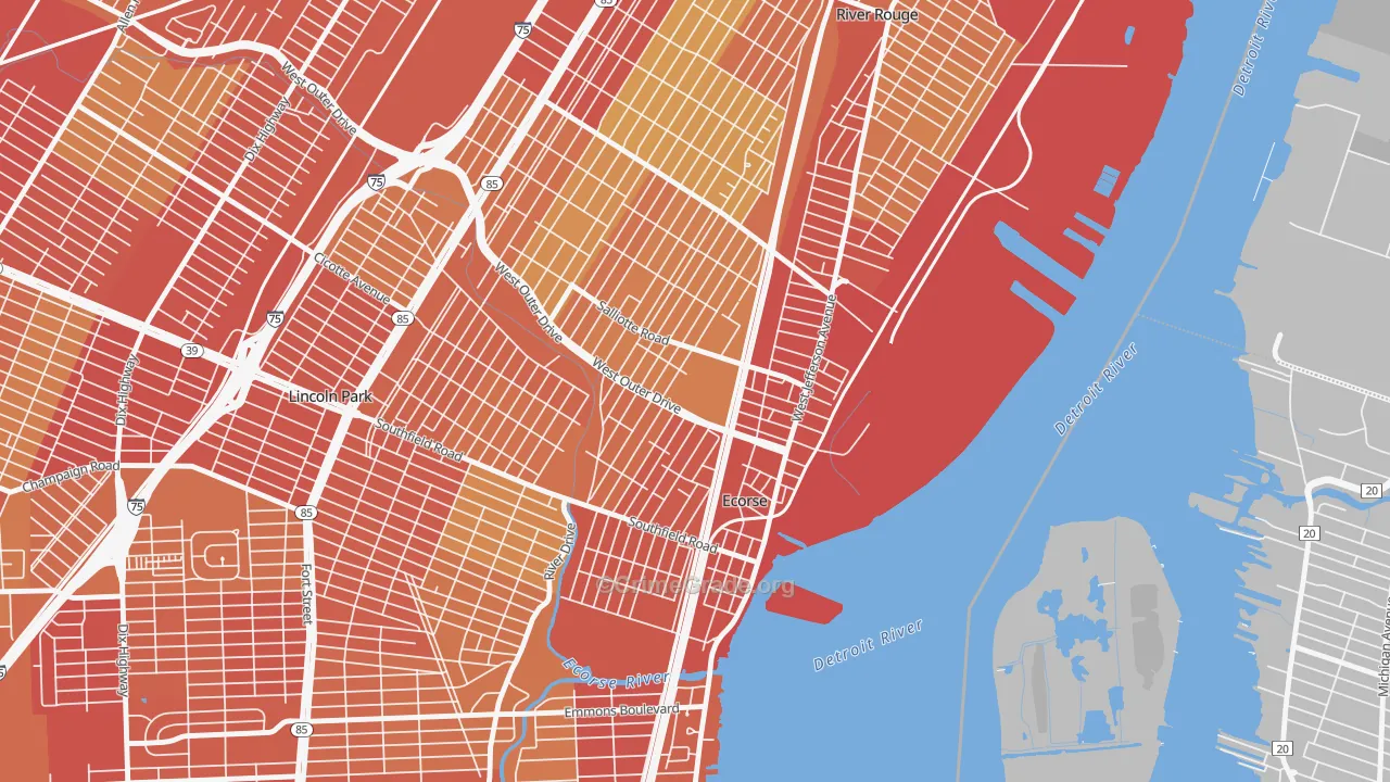 48229, MI Map of Vehicle Theft Rates