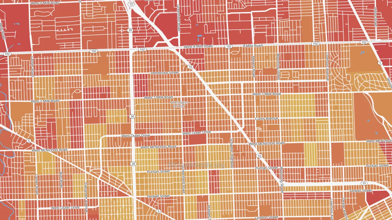 48235, MI Map of Vehicle Theft Rates