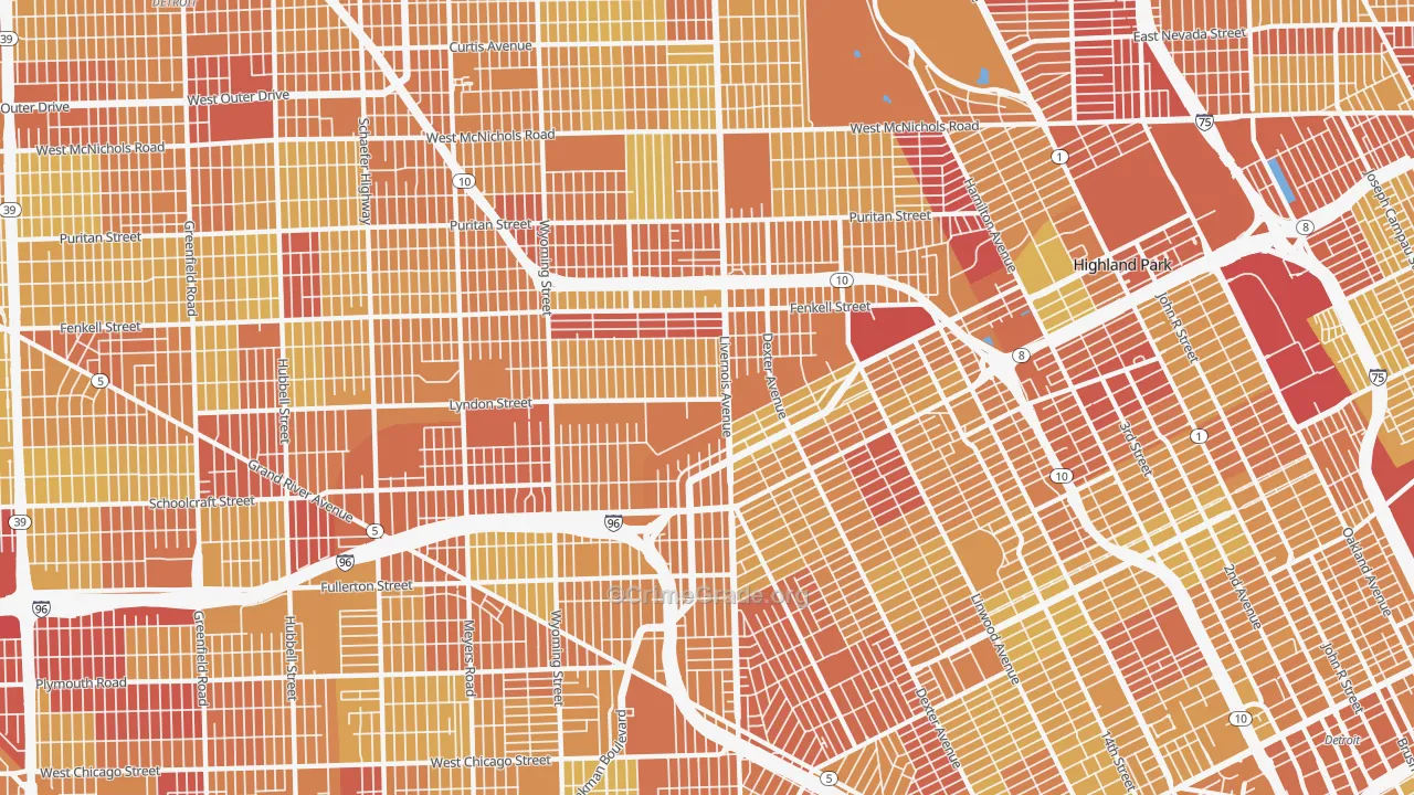 48238, MI Map of Vehicle Theft Rates