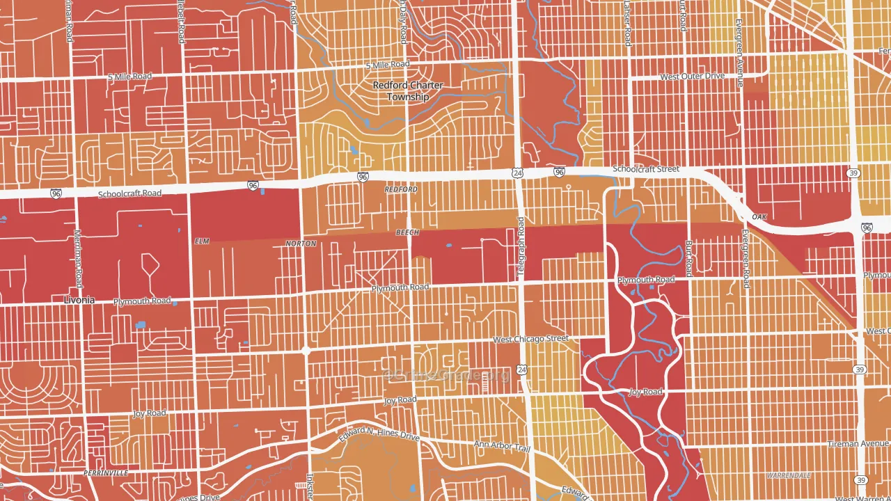 48239, MI Map of Vehicle Theft Rates