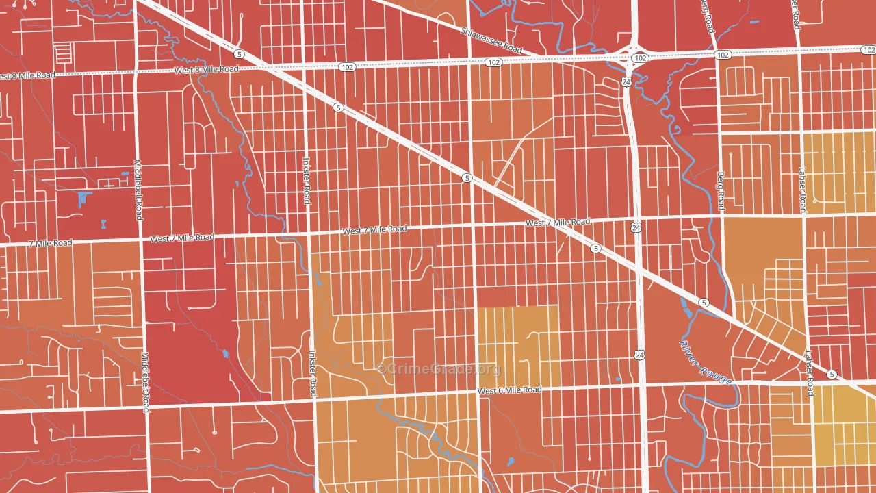 48240, MI Map of Vehicle Theft Rates