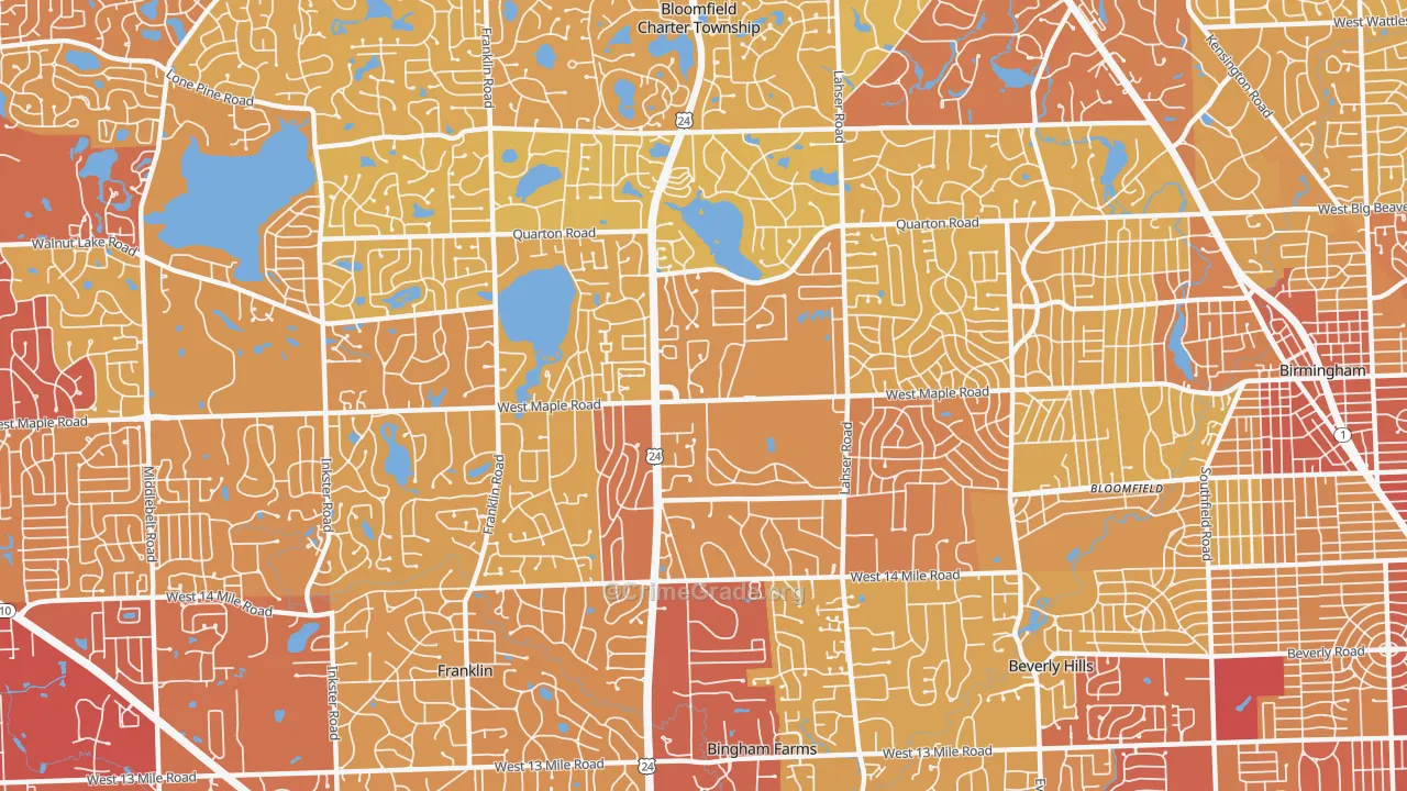 48301, MI Map of Vehicle Theft Rates