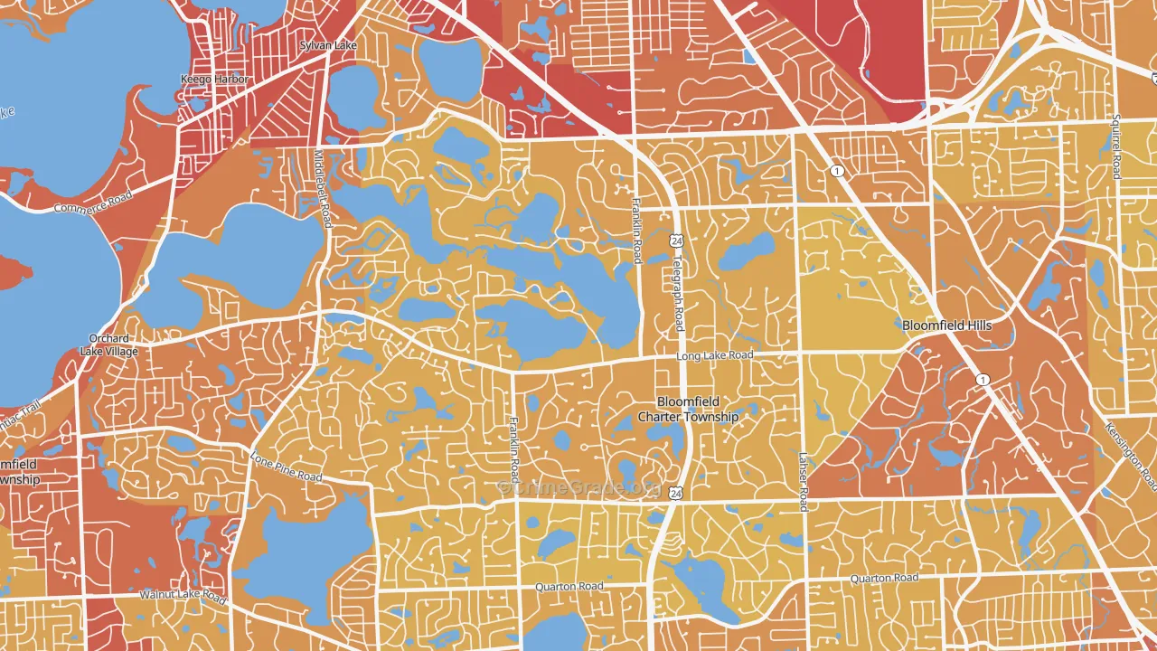 48302, MI Map of Vehicle Theft Rates