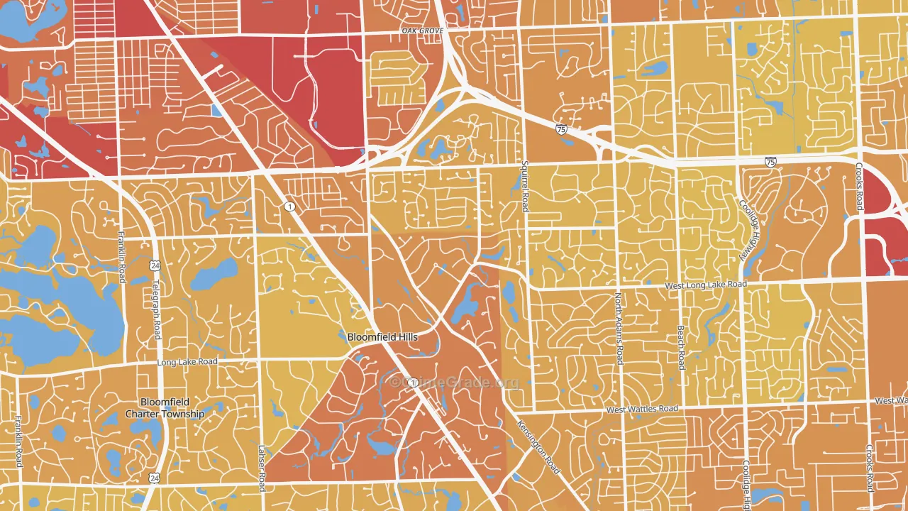 48304, MI Map of Vehicle Theft Rates
