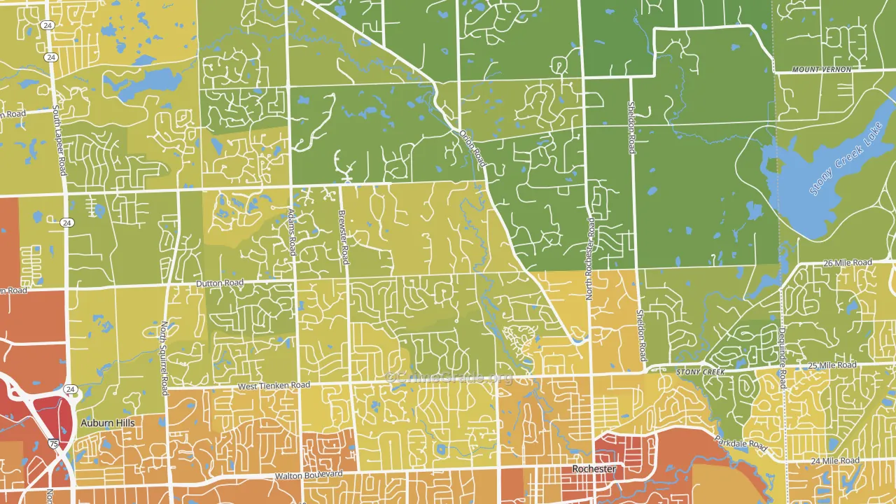 48306, MI Map of Vehicle Theft Rates