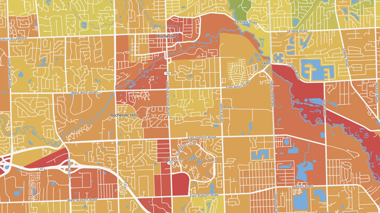48307, MI Map of Vehicle Theft Rates