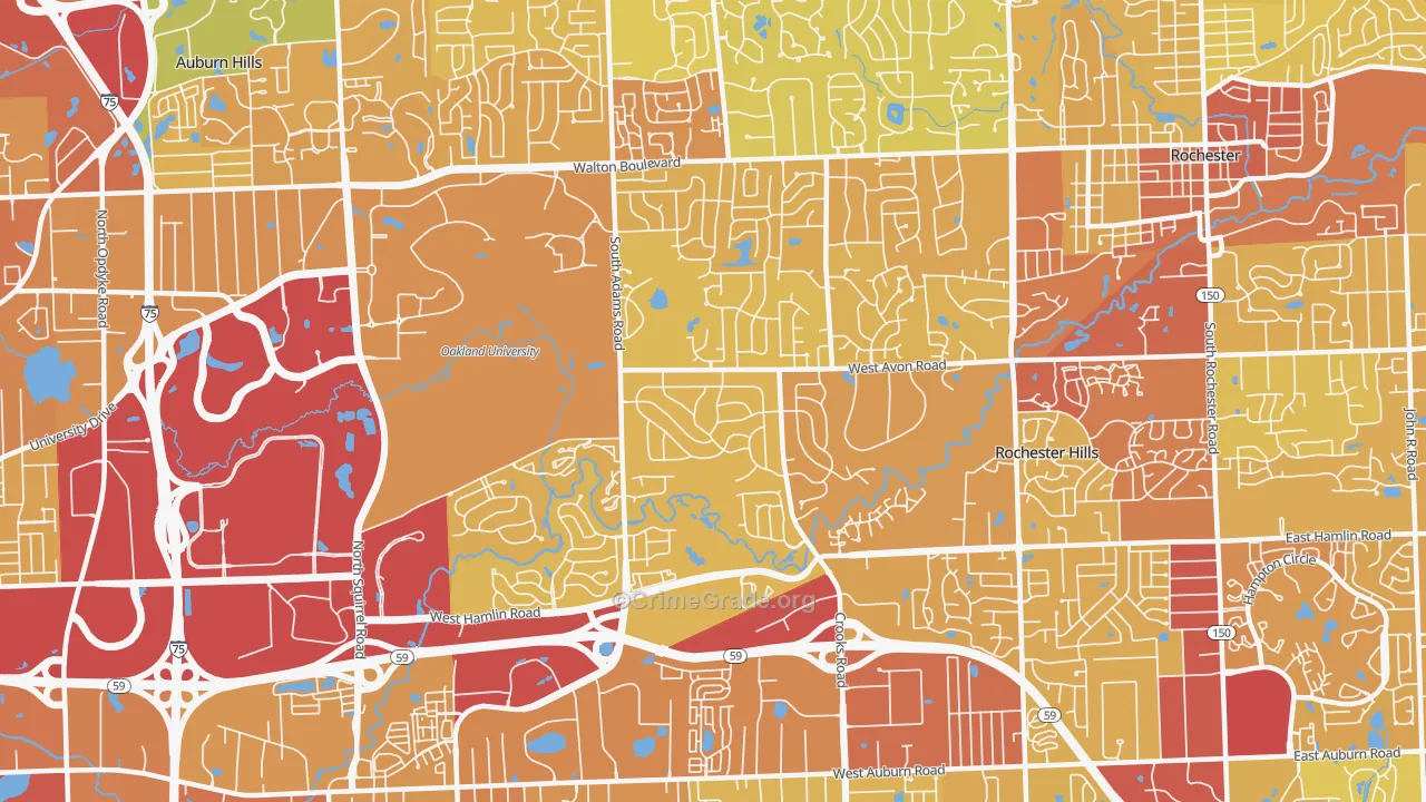 48309, MI Map of Vehicle Theft Rates