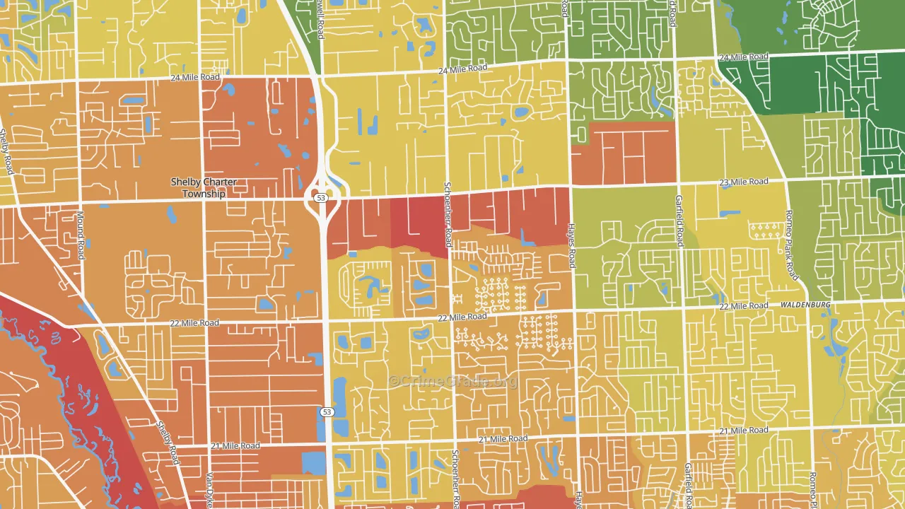 48315, MI Map of Vehicle Theft Rates