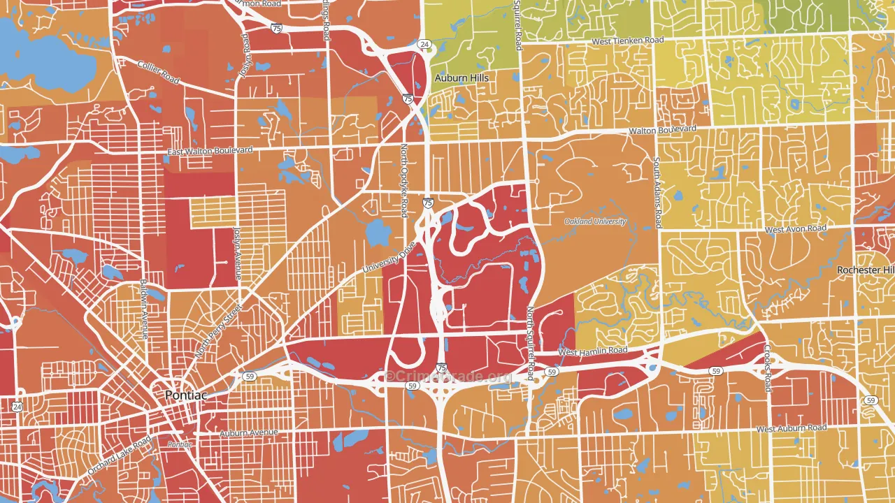 48326, MI Map of Vehicle Theft Rates