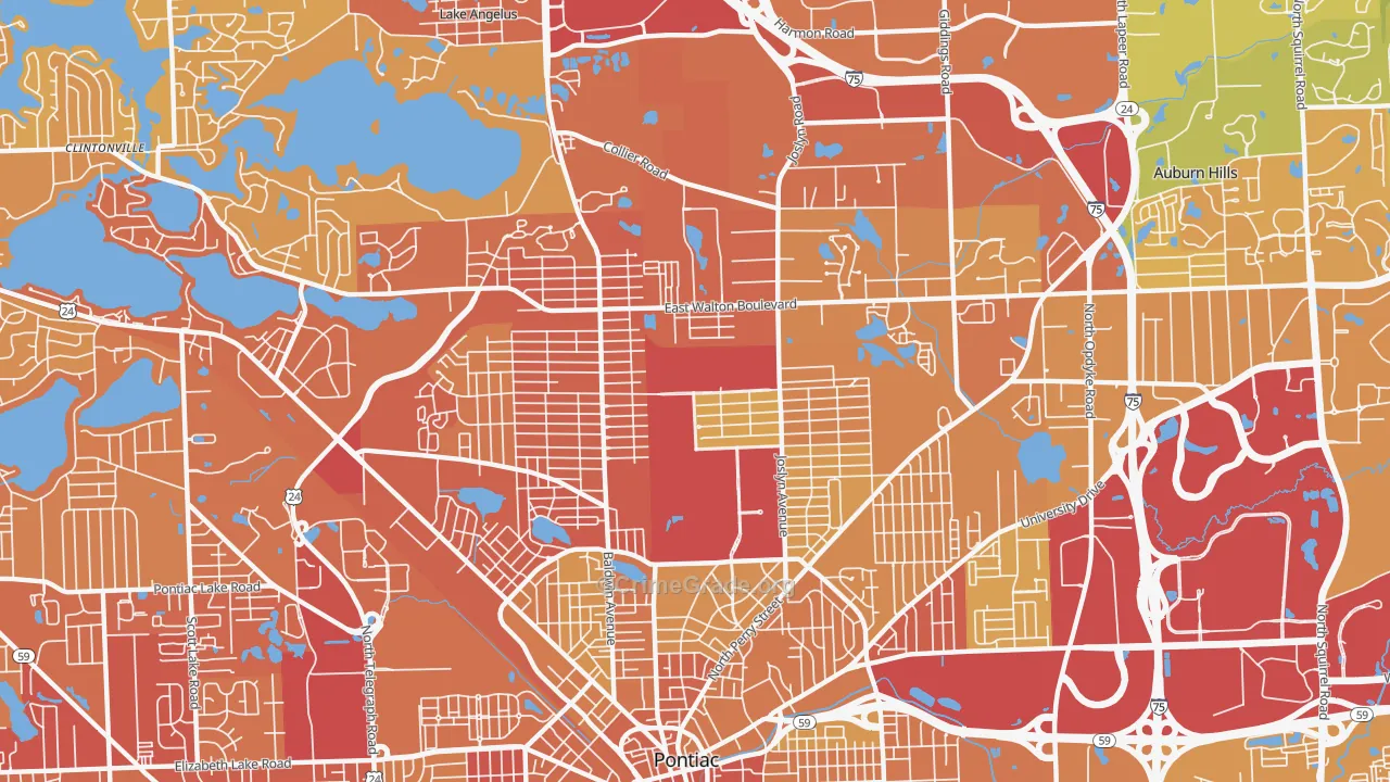 48340, MI Map of Vehicle Theft Rates