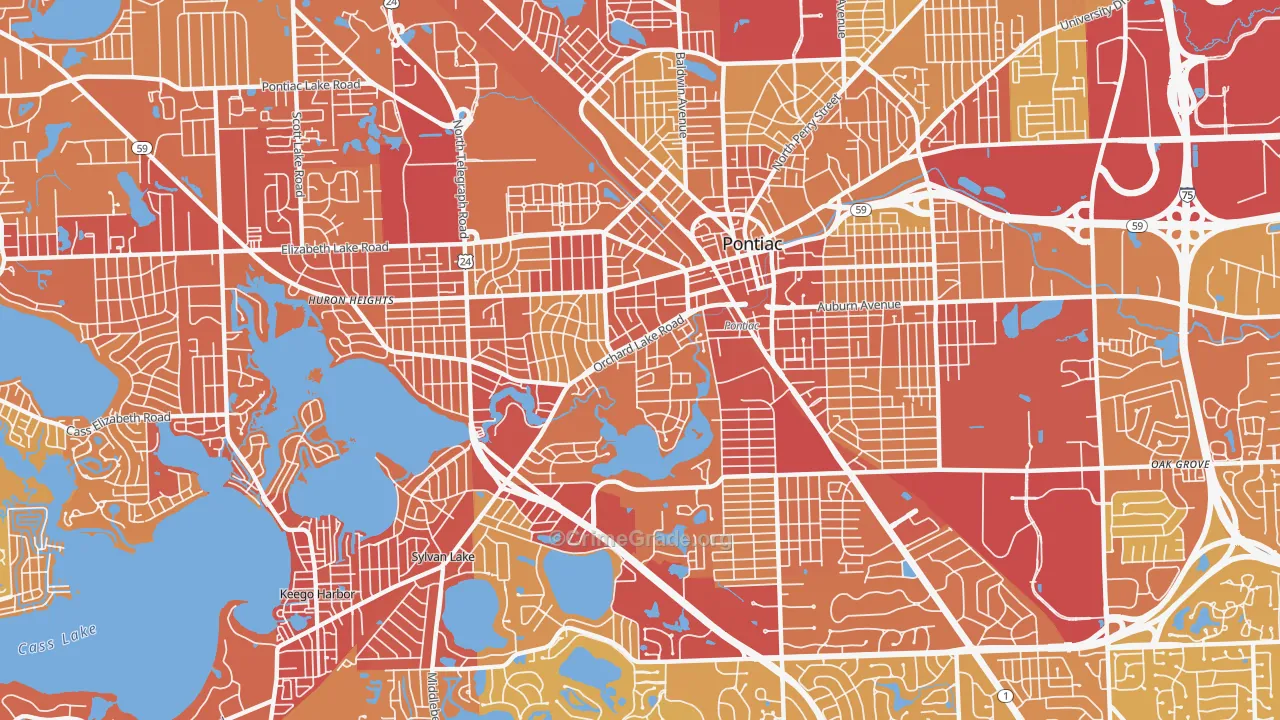 48341, MI Map of Vehicle Theft Rates