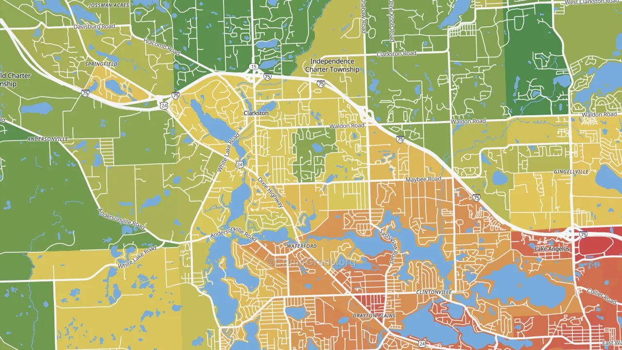 48346, MI Map of Vehicle Theft Rates