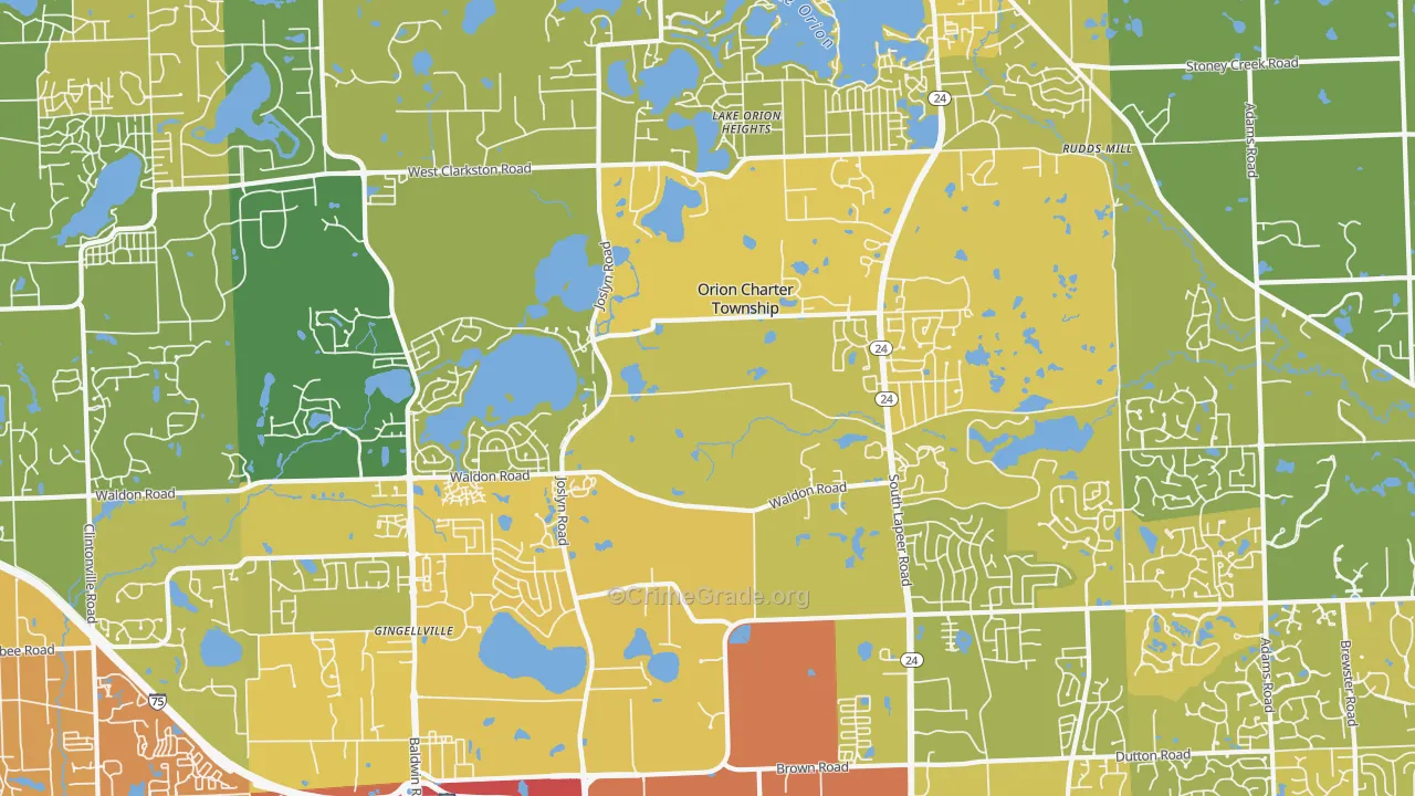 48360, MI Map of Vehicle Theft Rates