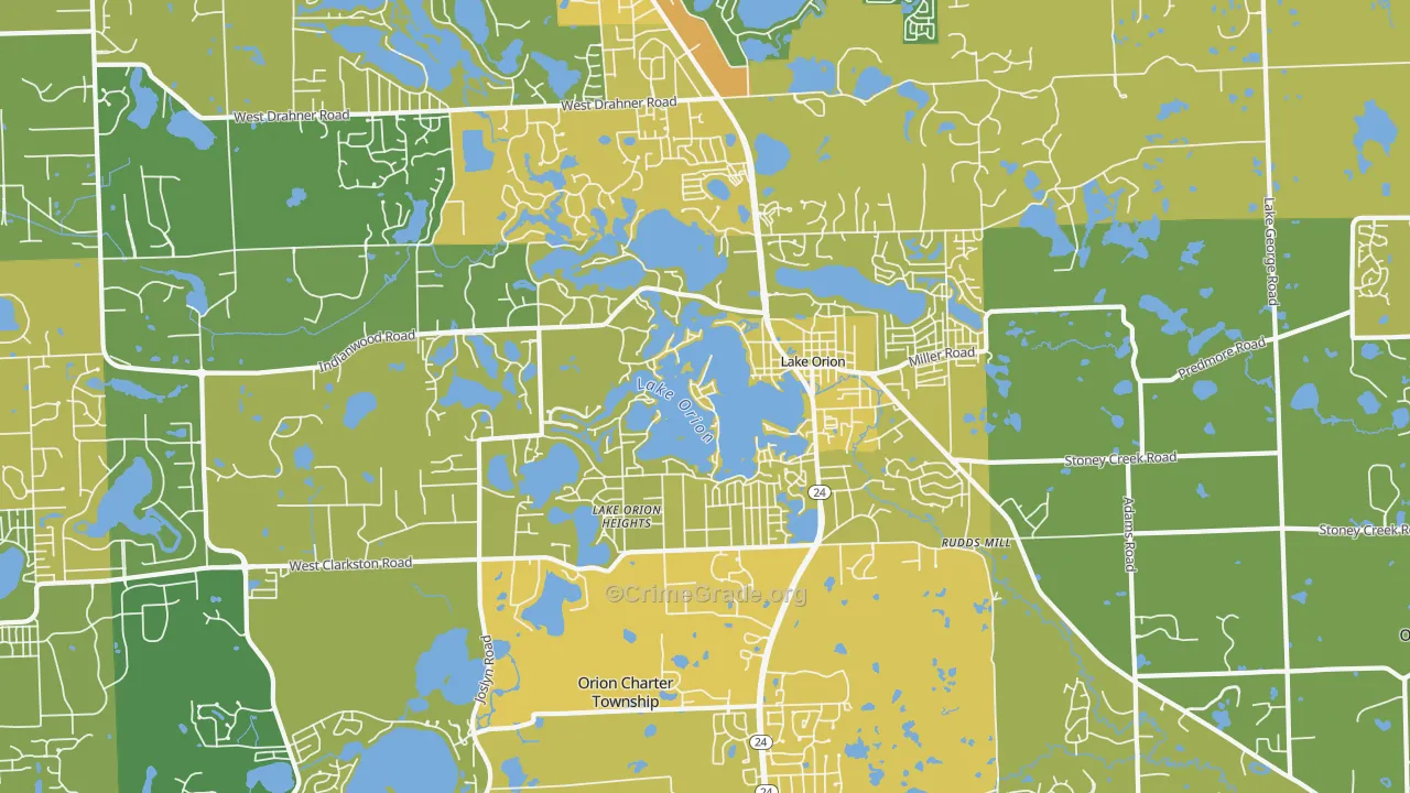 48362, MI Map of Vehicle Theft Rates