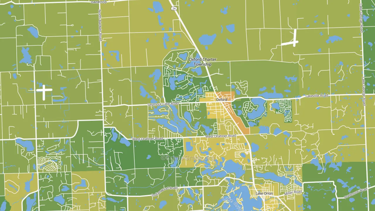 48371, MI Map of Vehicle Theft Rates