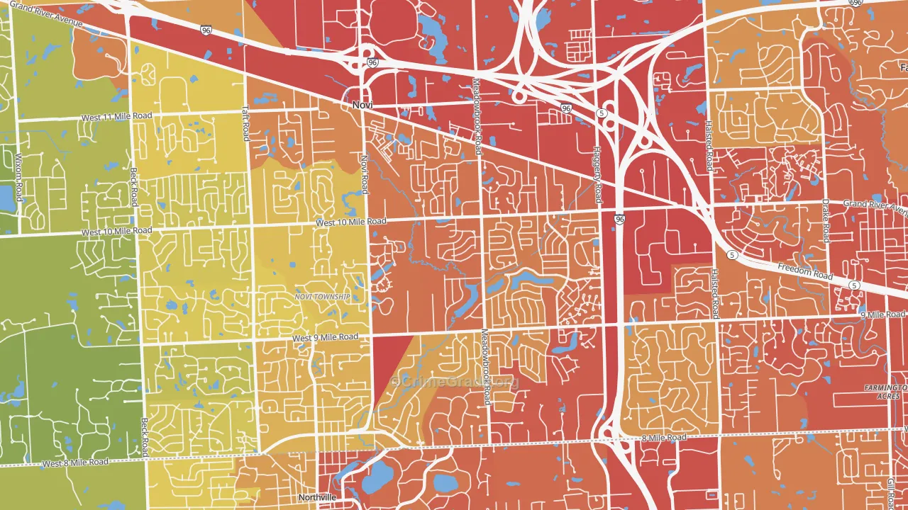 48375, MI Map of Vehicle Theft Rates
