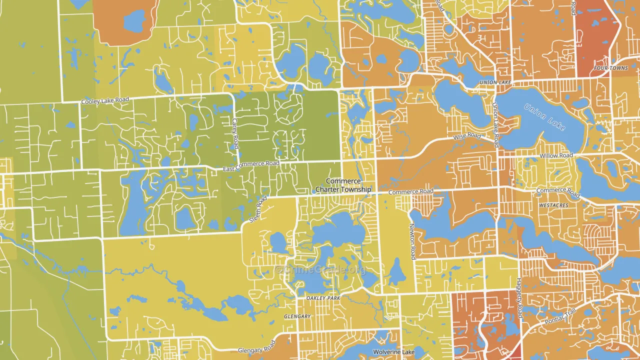 48382, MI Map of Vehicle Theft Rates