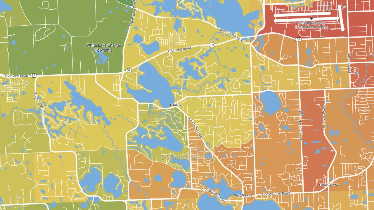 48386, MI Map of Vehicle Theft Rates