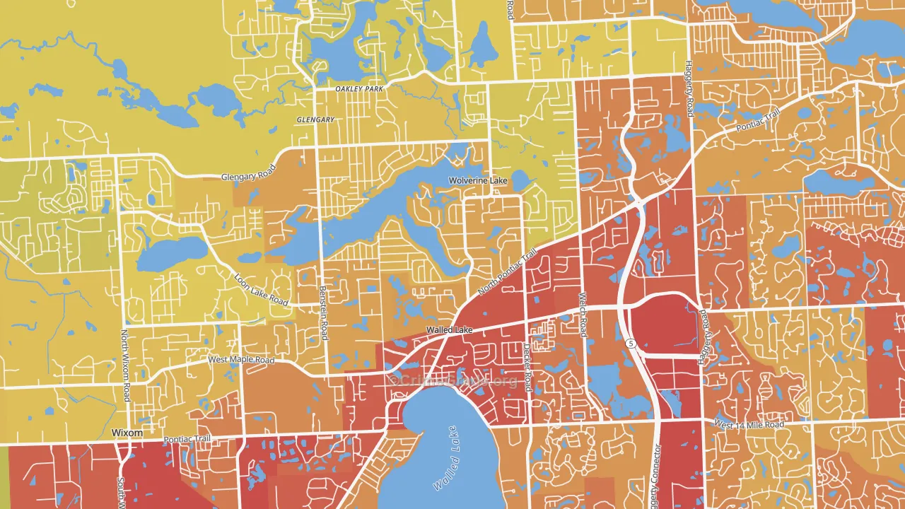 48390, MI Map of Vehicle Theft Rates