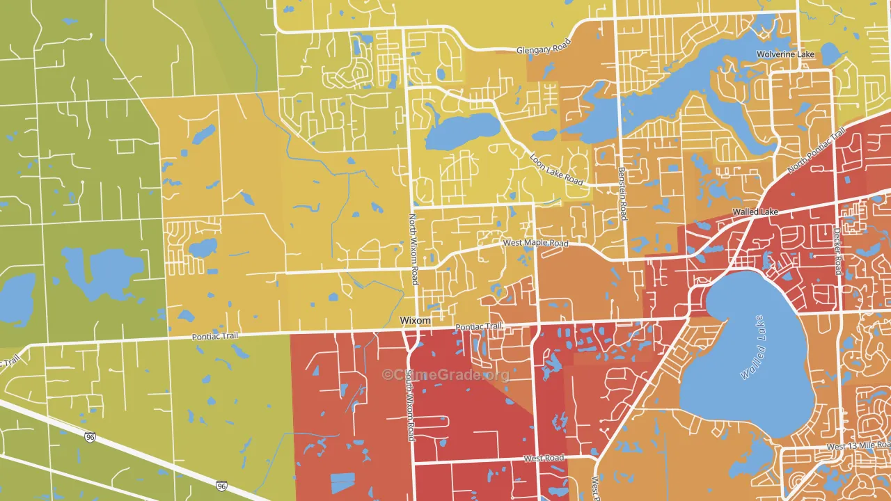 48393, MI Map of Vehicle Theft Rates
