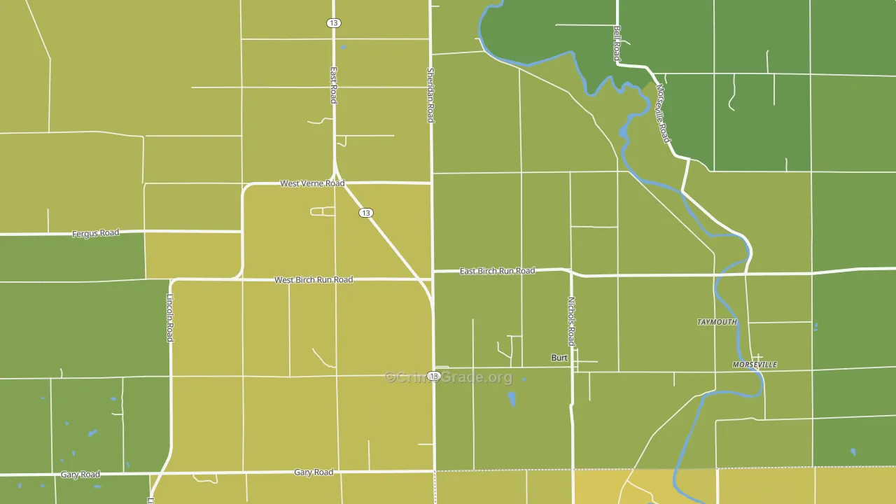48417, MI Map of Vehicle Theft Rates