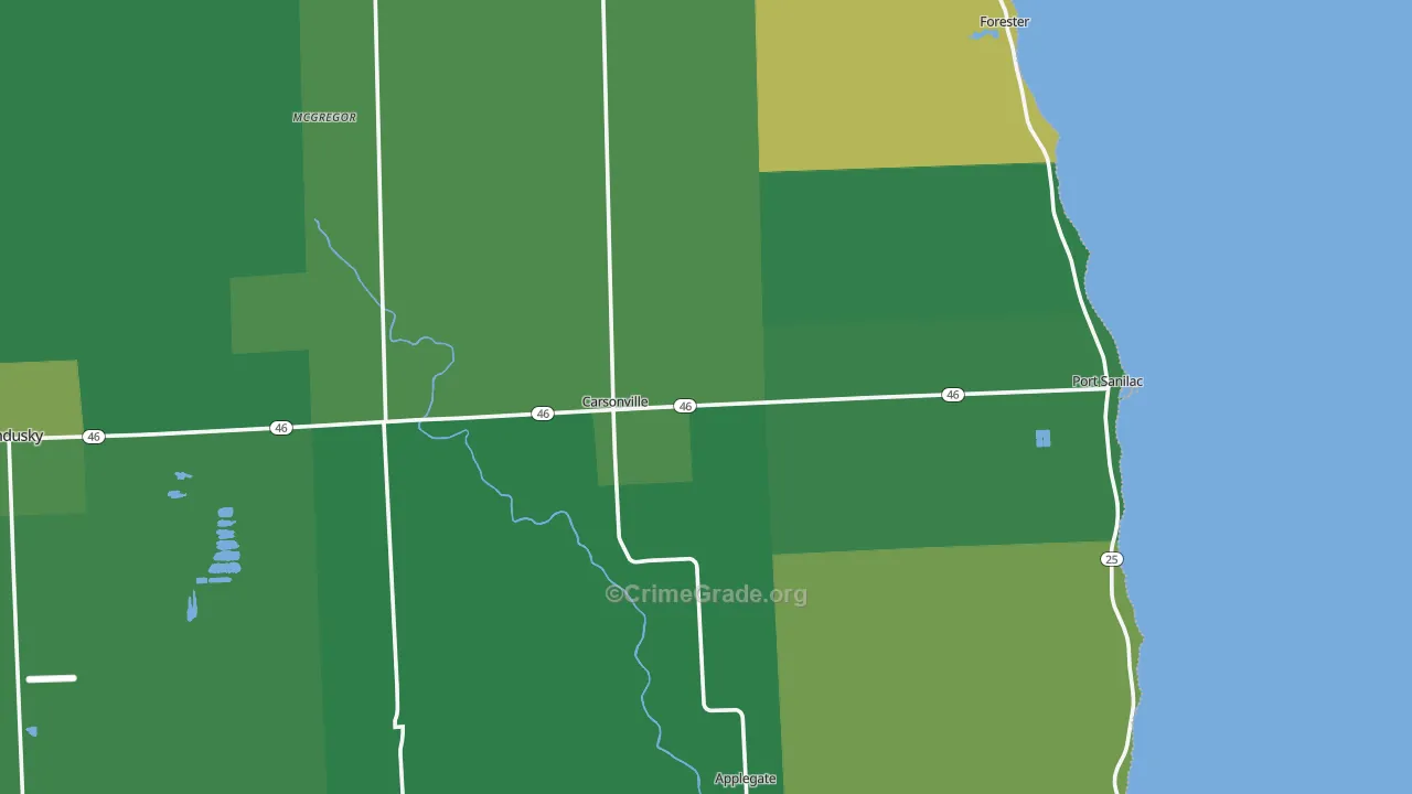 48419, MI Map of Vehicle Theft Rates