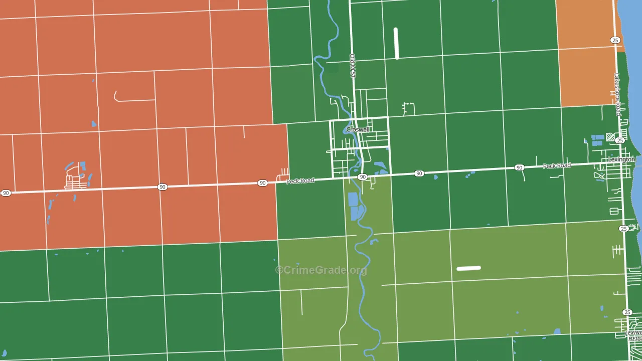 48422, MI Map of Vehicle Theft Rates