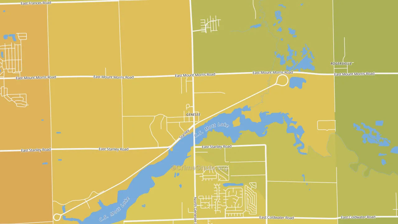48437, MI Map of Vehicle Theft Rates