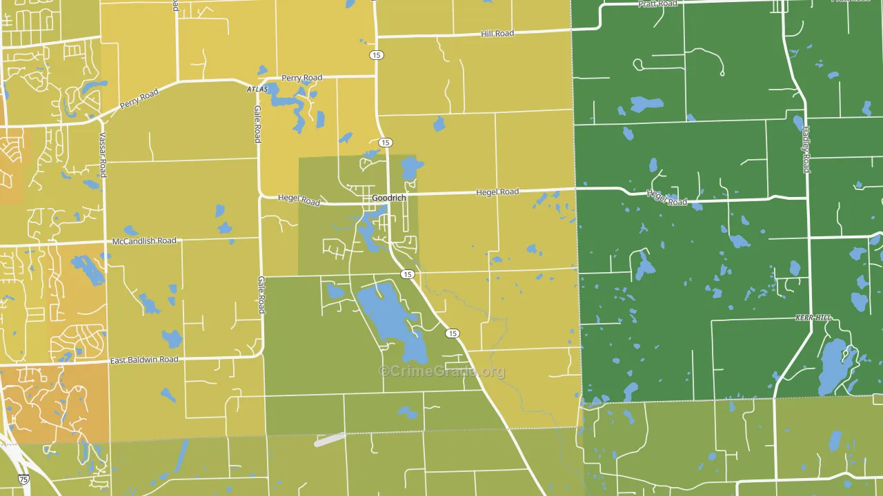 48438, MI Map of Vehicle Theft Rates