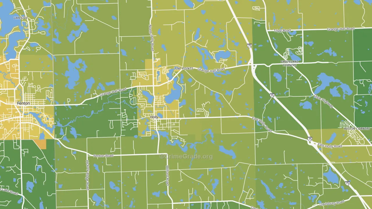 48442, MI Map of Vehicle Theft Rates