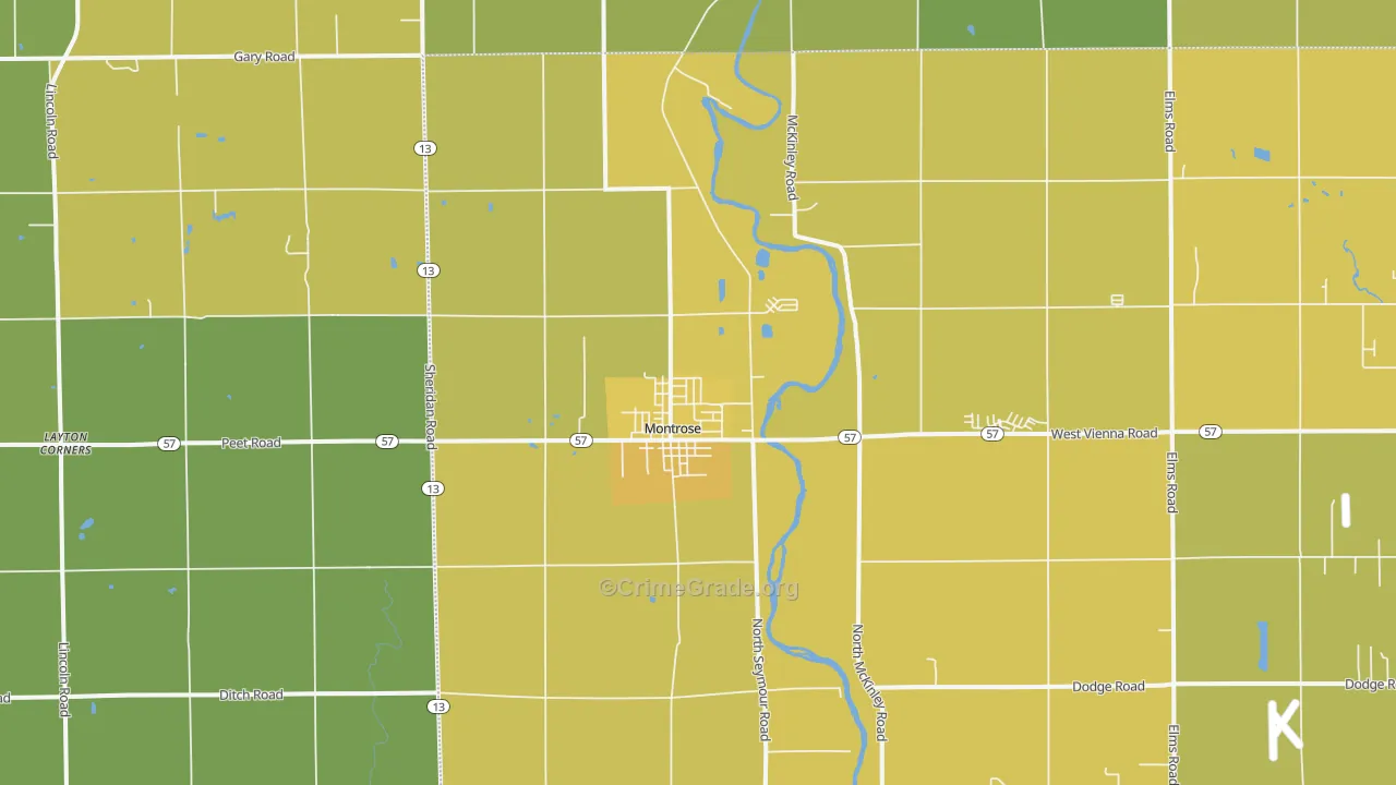 48457, MI Map of Vehicle Theft Rates
